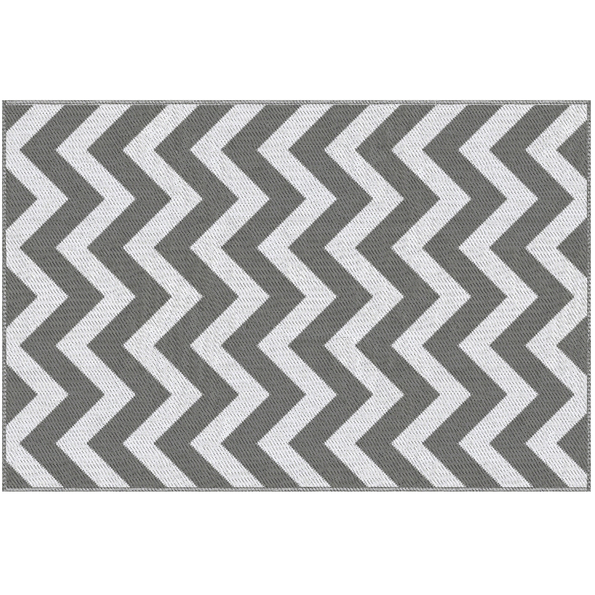 Wasserdichter Outdoor-teppich Aus Polypropylen, 121 X 182 Cm, Hellgrau-weiß