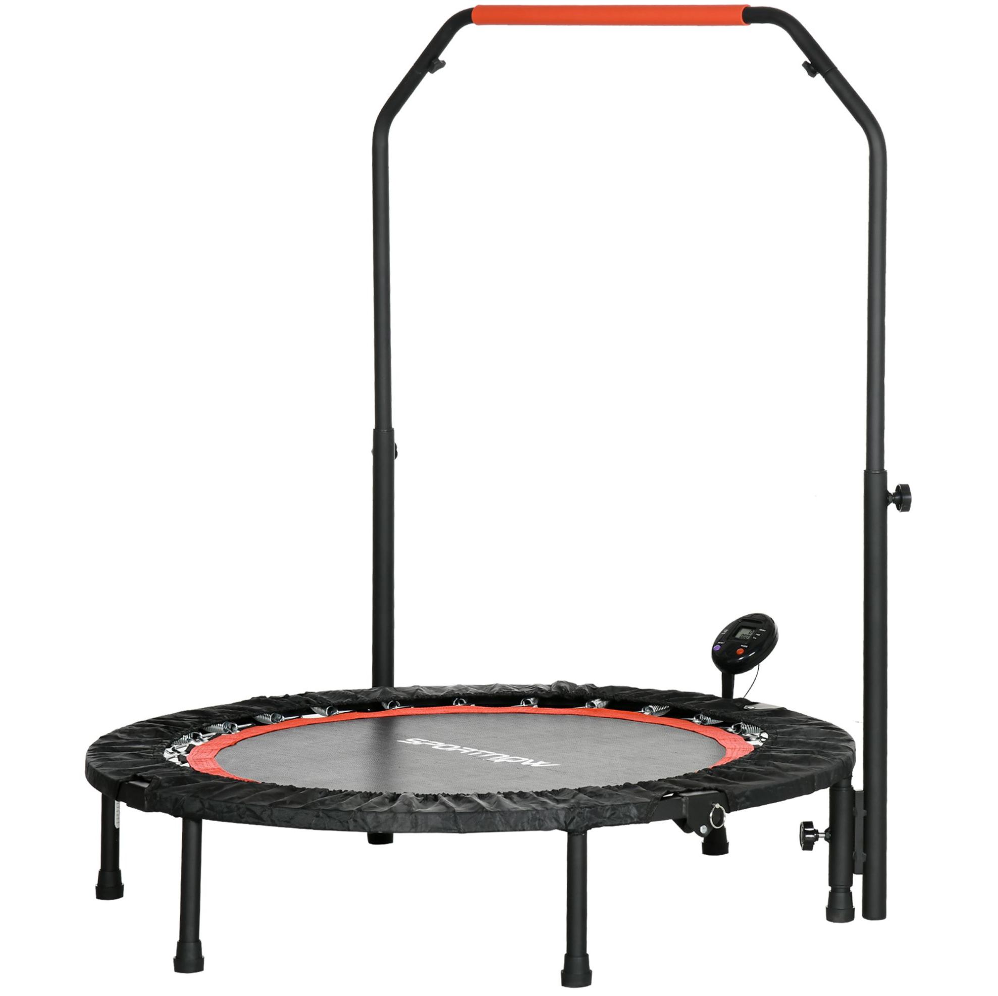 Homvra Fitness-minitrampolin Ø102 Cm Mit Lcd-monitor, Verstellbarem Griff, 100 Kg