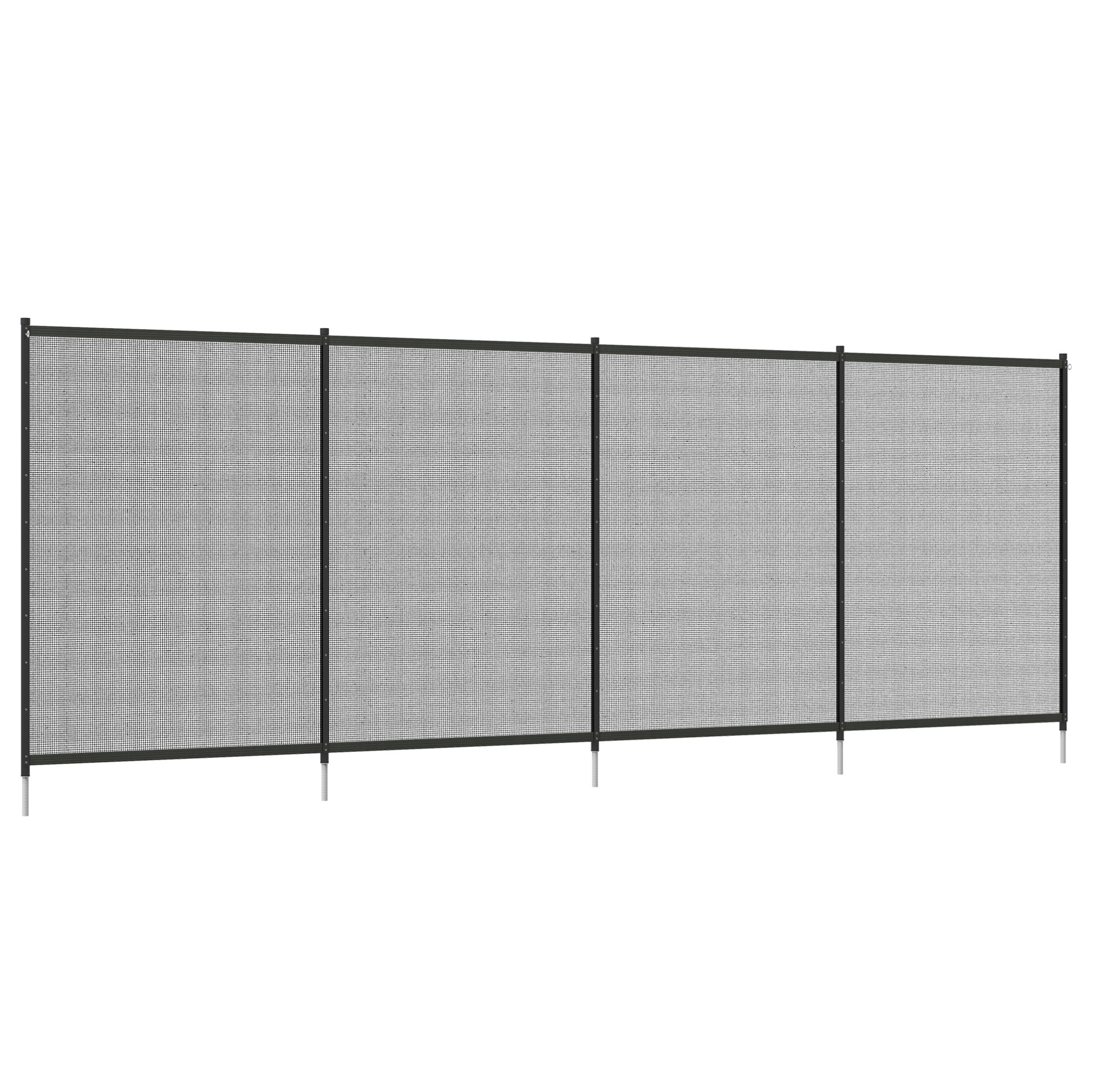 Pool-sicherheitszaun 365 X 126 Cm, Schwarz, Set Mit 4 Aluminiumpaneelen