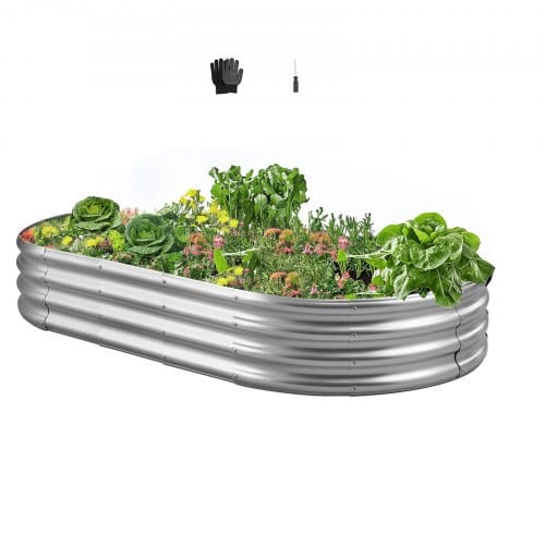 VEVOR Hochbeet Metall 1800x900x290 mm, Pflanzbeet, Gemüsebeet, Pflanzkasten mit offenem Boden & abgerundeten Kanten, Blumenbeet, Kräuterbeet, ideal für Gemüse, Blumen, Kräuter & Sukkulenten, Oval