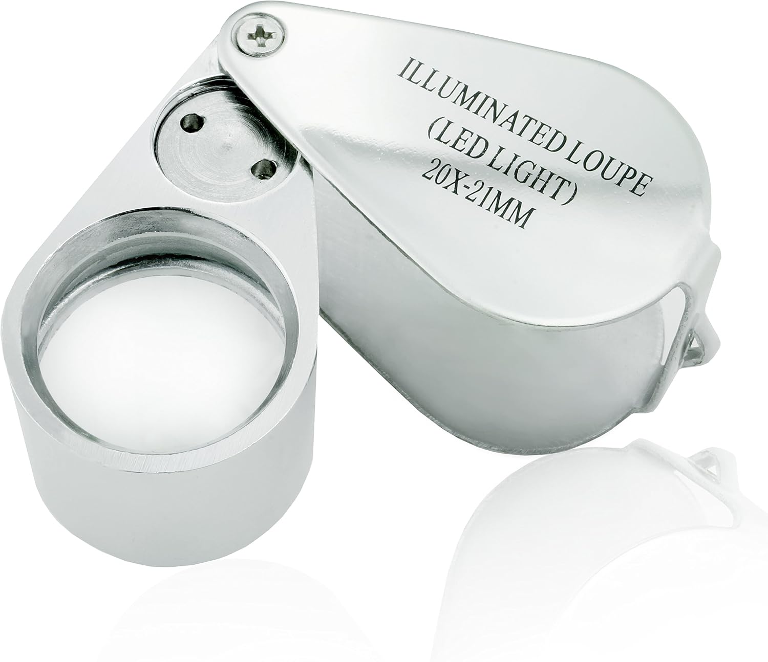 20-fache Juwelierlupe – 1 Stück – Metall – Led Und Uv – Schmuck Und Uhren – 21 Mm