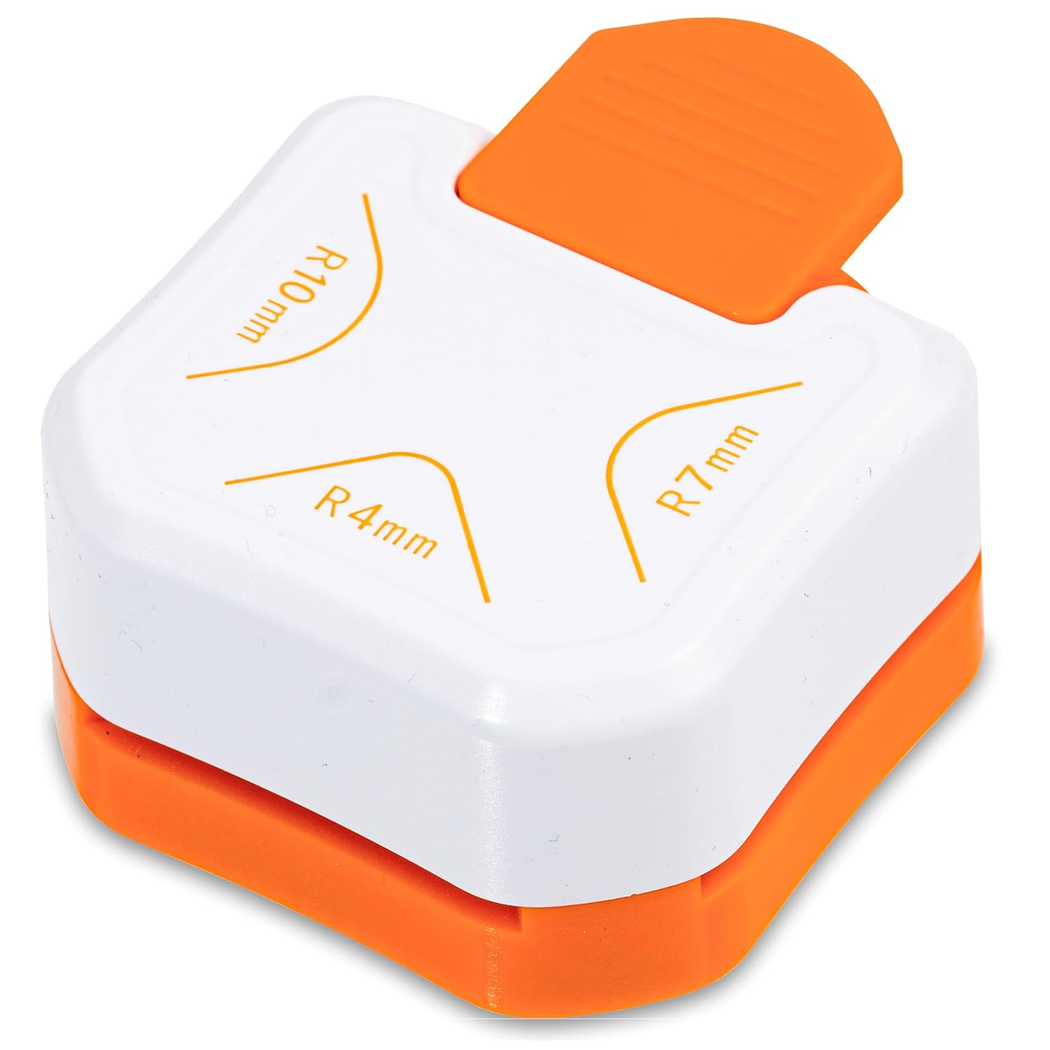 3-in-1 Eckenstanzer – Radien 4, 7, 10 Mm – Für Fotopapier Und Laminierfolie – Orange-weißes Scrapbooking-werkzeug