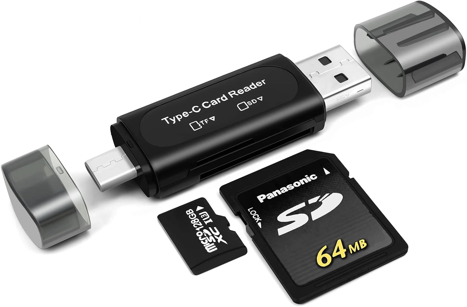 Sd-kartenleser – 1 Stück – Schwarz – Usb-c Und Usb-a – Schnelle Datenübertragung – Für Pc Und Smartphone