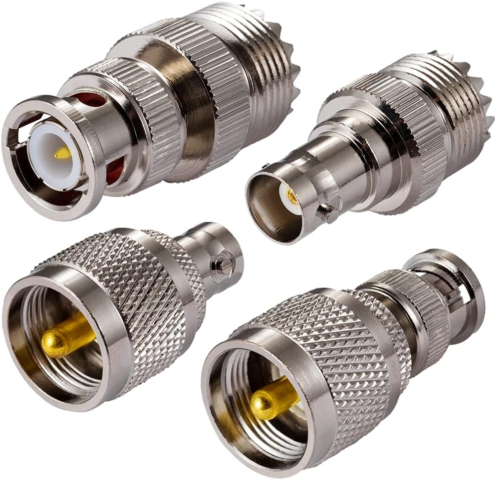 Uhf-antennenadapter Auf Bnc – 4 Stück – Vernickeltes Kupfer – So239/pl259-anschluss – Cb-funkgerät