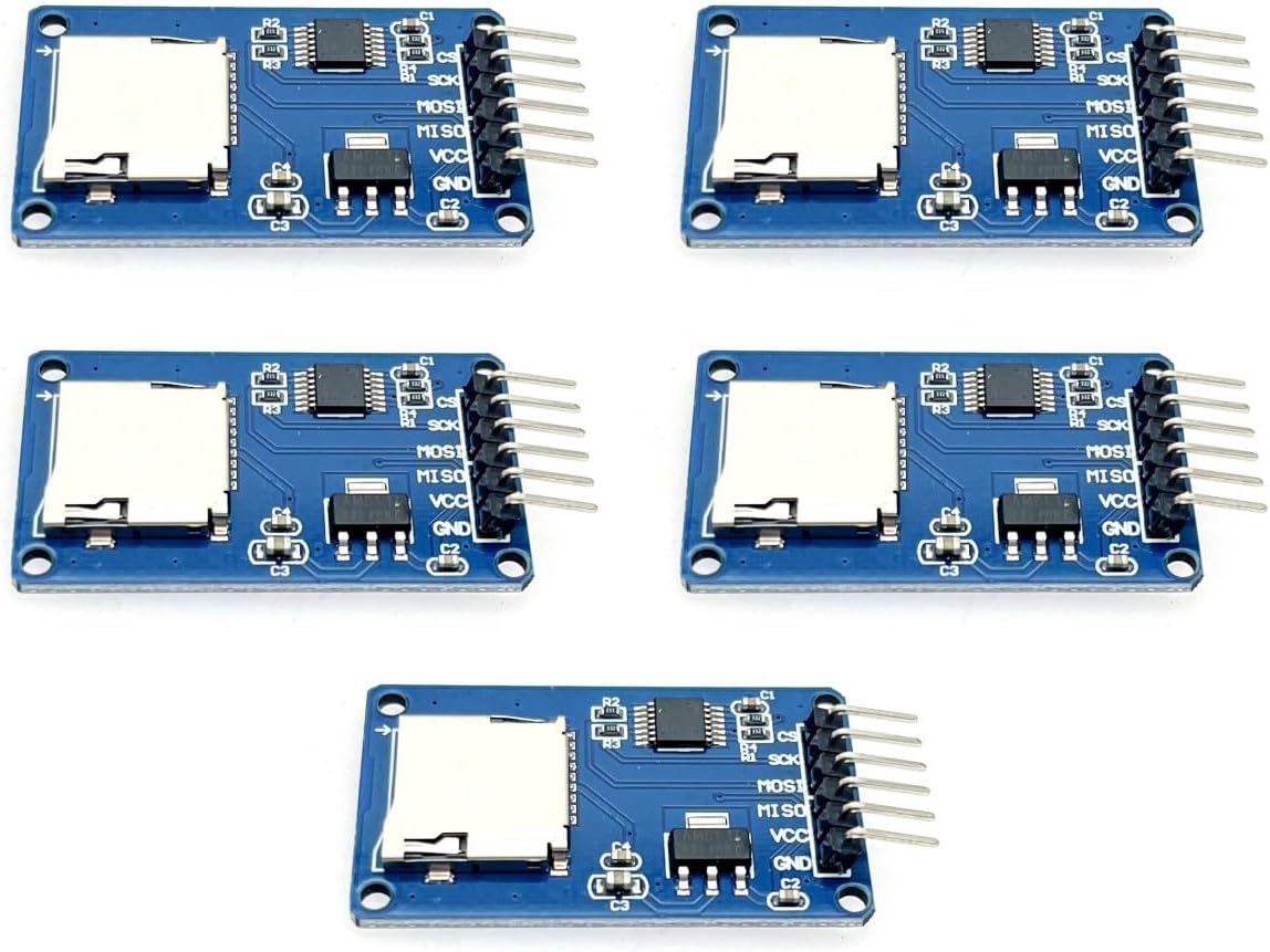 Micro-sd-kartenmodul – 5er-pack – Spi-schnittstelle – 3,3 V Bis 5 V – Für Arduino Und Raspberry Pi – 4,1 X 2,4 Cm
