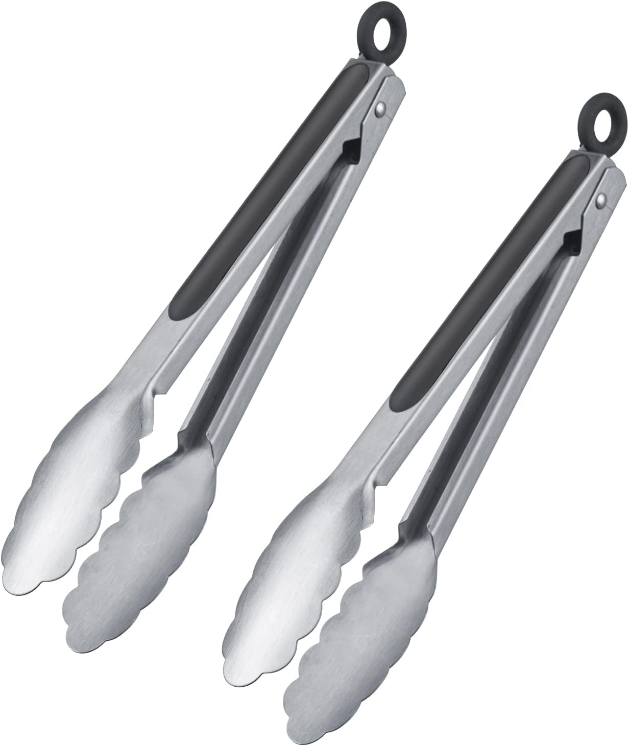 Grillzange – 2er-set – Edelstahl – Rutschfeste Griffe – Für Fleisch Und Gemüse – 27,5 Cm