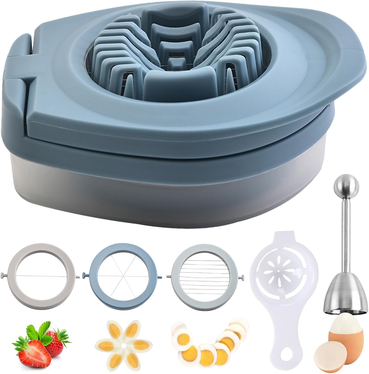 3-in-1 Eierschneider – 4er-set – Edelstahl Und Pp – Schneide-, Öffnungs- Und Trennfunktion – Für Eier, Kiwis Und Käse