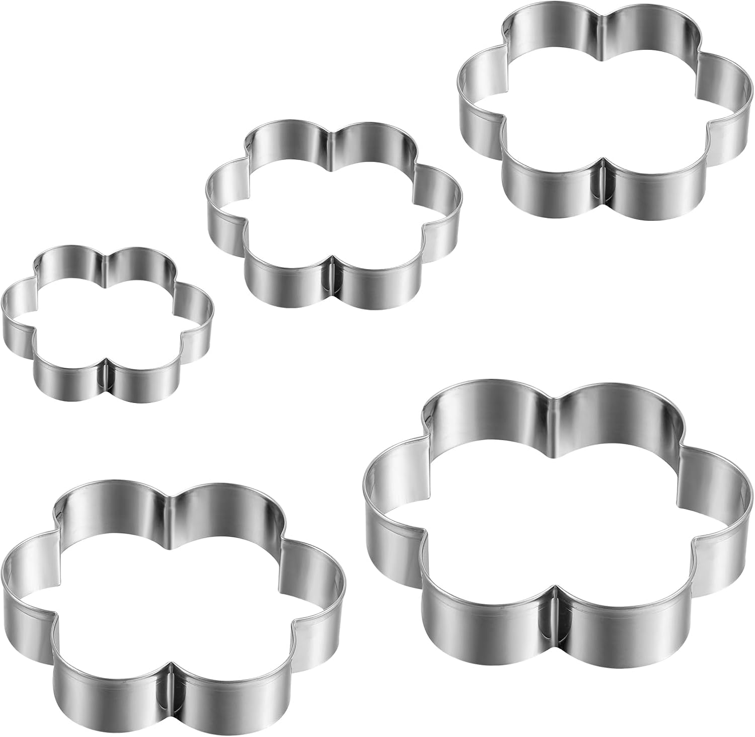 Blumen-ausstechformen – 5er-set – Edelstahl – Zum Ausstechen Von Teig Und Ton – Kreatives Backen – 3,8 Bis 8 Cm