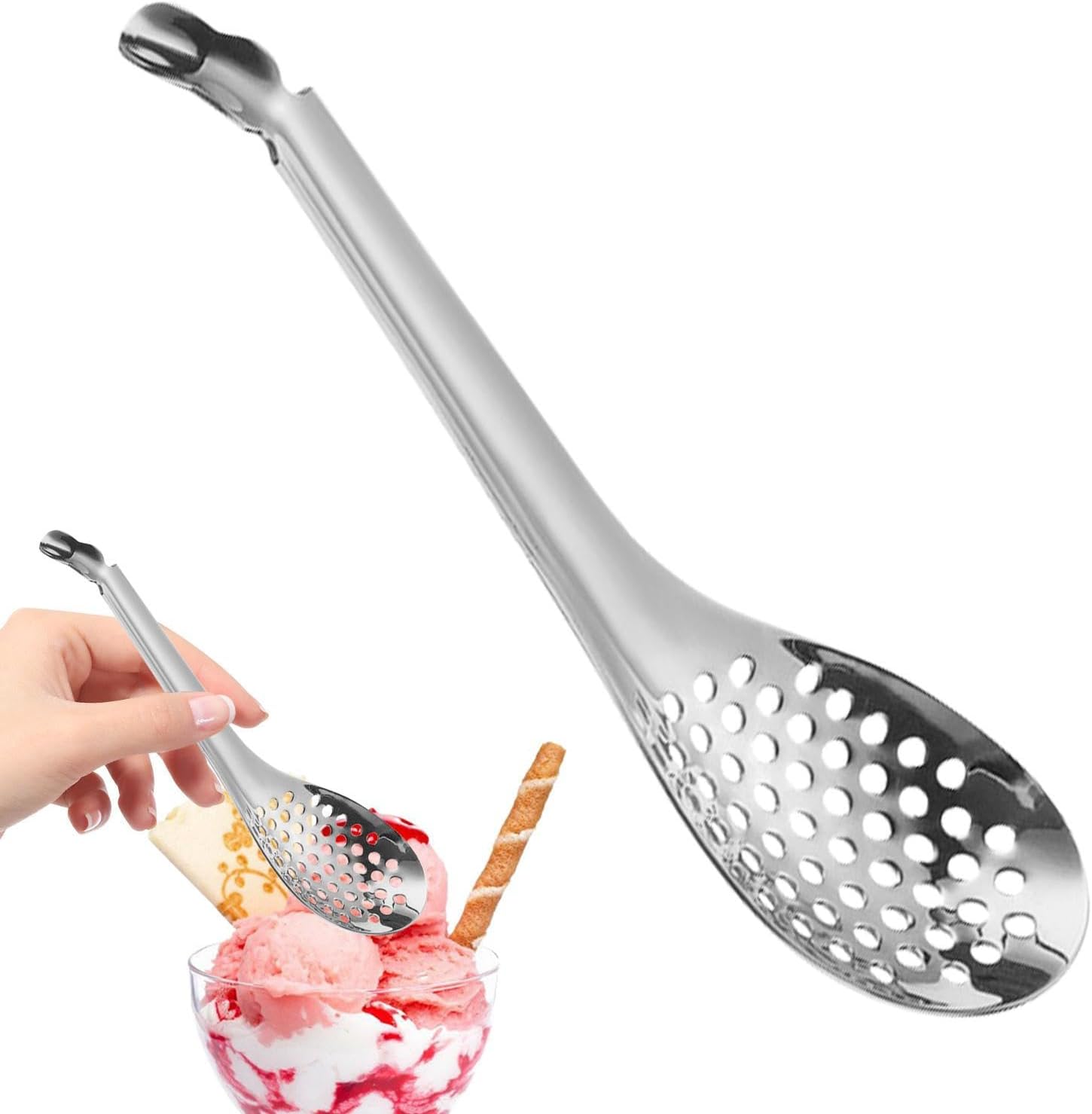 Sphärifizierungslöffel – 1 Stück – Edelstahl – Präzisionsfilter – Molekularküche Und Gastronomie – Silber Oder Gold