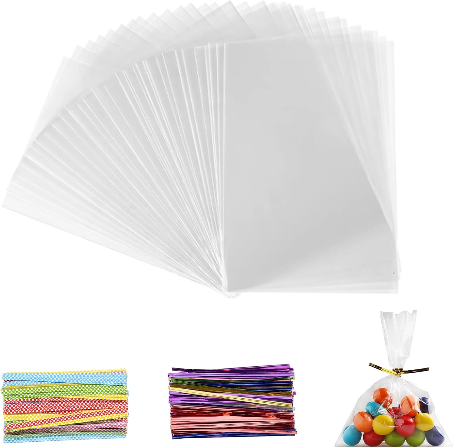 Zellophantüten – 200 Stück – Polypropylen – Transparent Und Wasserdicht – Für Partys, Hochzeiten Und Als Geschenk – 15 X 10 Cm