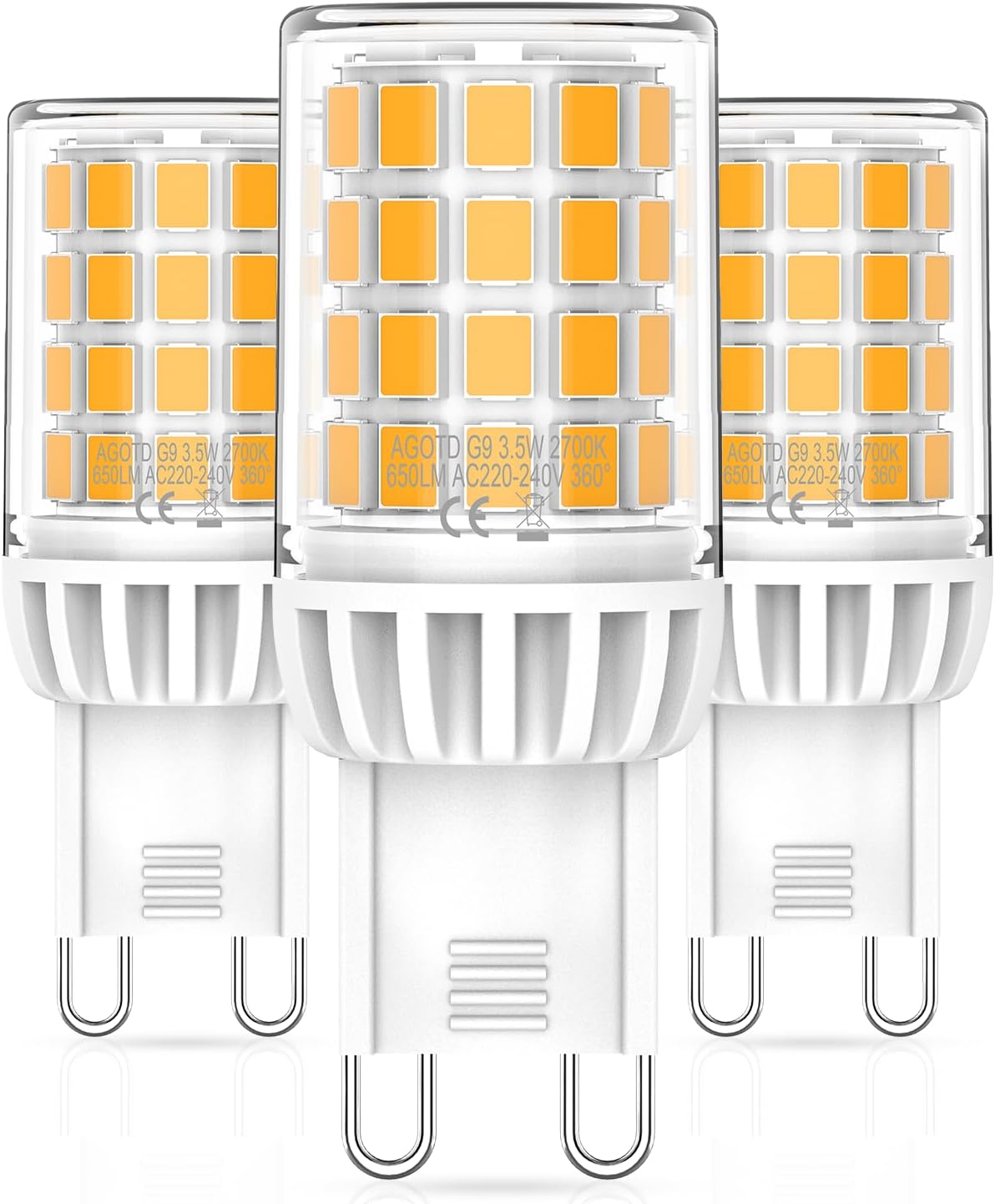 G9 Led-lampe – 3er-pack – Keramik Und Polycarbonat – 650 Lumen, Warmweiß – Für Kronleuchter Und Deckenleuchten – 3,5 W