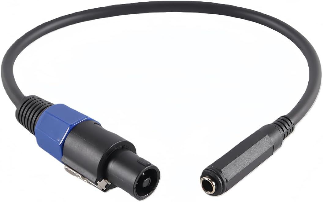 Speakon-auf-6,35-mm-klinken-lautsprecherkabel – 1 Stück – Kupfer – Mono Ts – Dj-pa-studio – 50 Cm