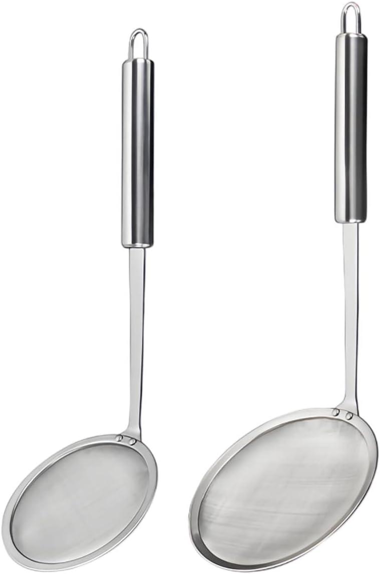 Edelstahl-schaumsieb – 2er-set – Edelstahl 304 – Feinmaschig – Küchenabschöpfer – 31,5 Cm Und 31 Cm