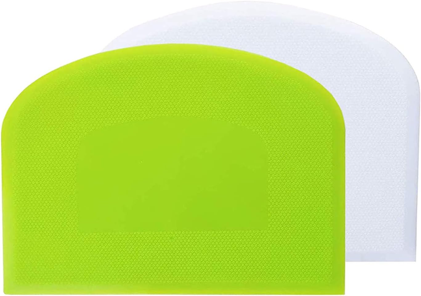 Teigschaber – 2 Stück – Lebensmittelechter Kunststoff – Zum Schneiden Und Abschaben – Für Bäckerei Und Küche – 12 X 9,5 Cm, Grün Und Weiß