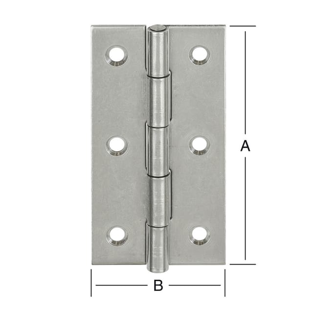 Vormann Scharnier aus Edelstahl mit gehärtetem Stift rechteckig, 30 x 22 mm