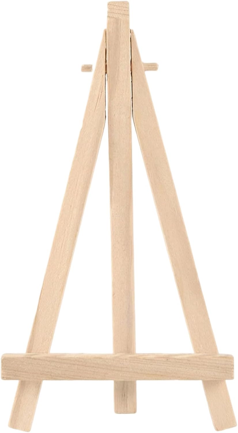 Mini-staffelei – 2er-set – Naturholz – Zusammenklappbar Und Verstellbar – Für Fotos, Karten Und Leinwände – 15 X 8 Cm