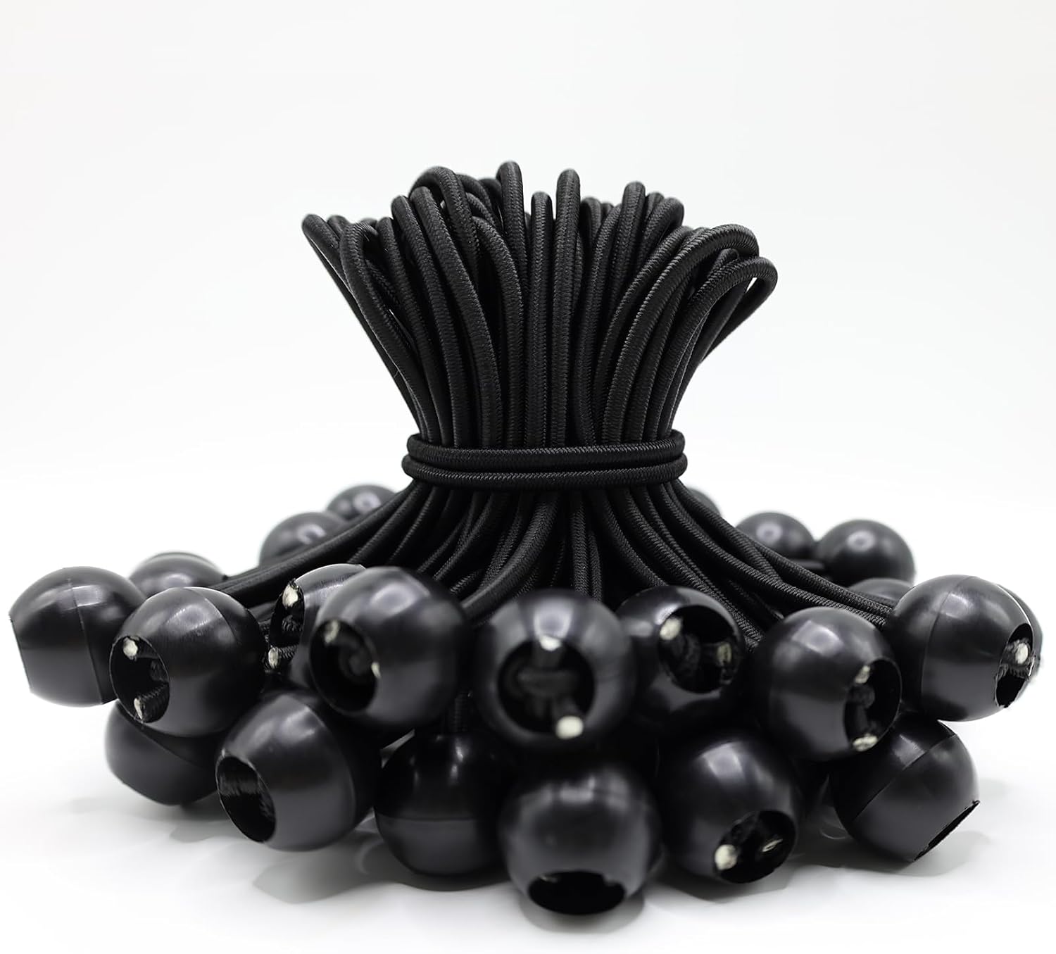 50er-pack Elastische Kugel-bungee-seile – 15 Cm – Gummi Und Polyester – Robuste Befestigung Für Planen Und Zelte – Für Den Innen- Und Außenbereich Geeignet – Schwarz
