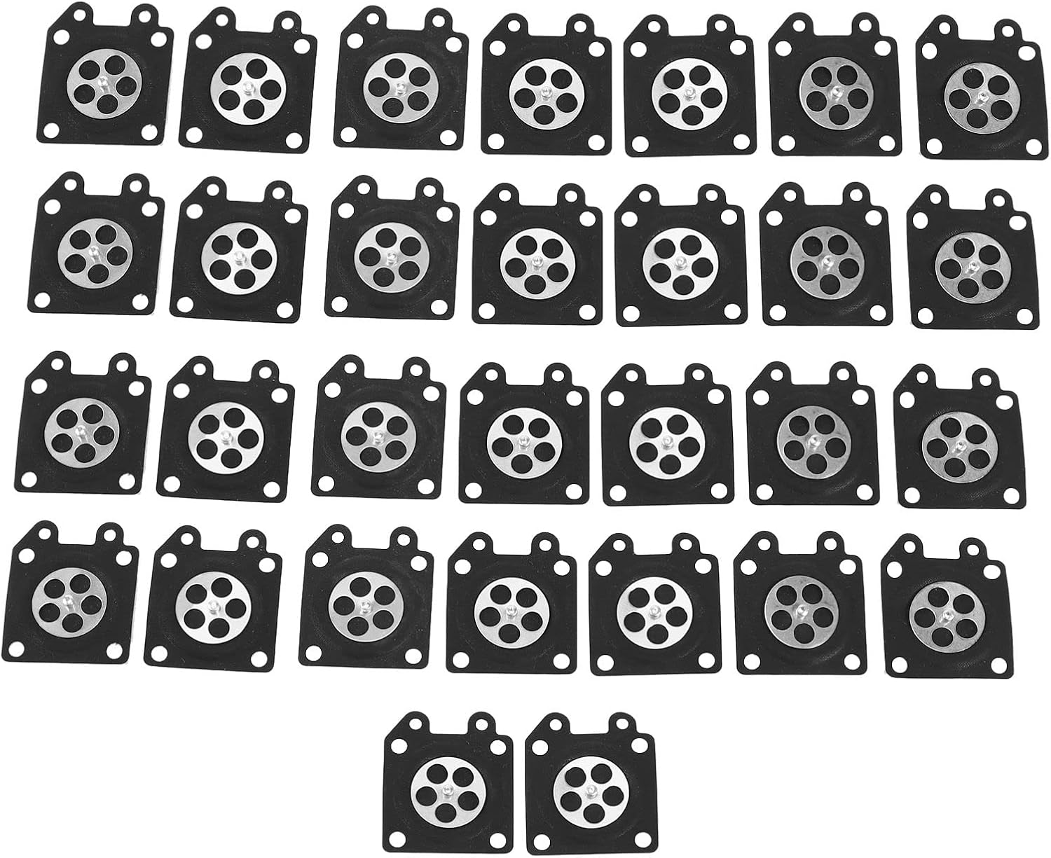 30-teiliges Vergasermembran-set – 30 Stück – Eisen Und Kunststoff – Hohe Dichtigkeit – Für Kettensägen Von 2500 Bis 5800 U/min – Schwarz, 28 Mm