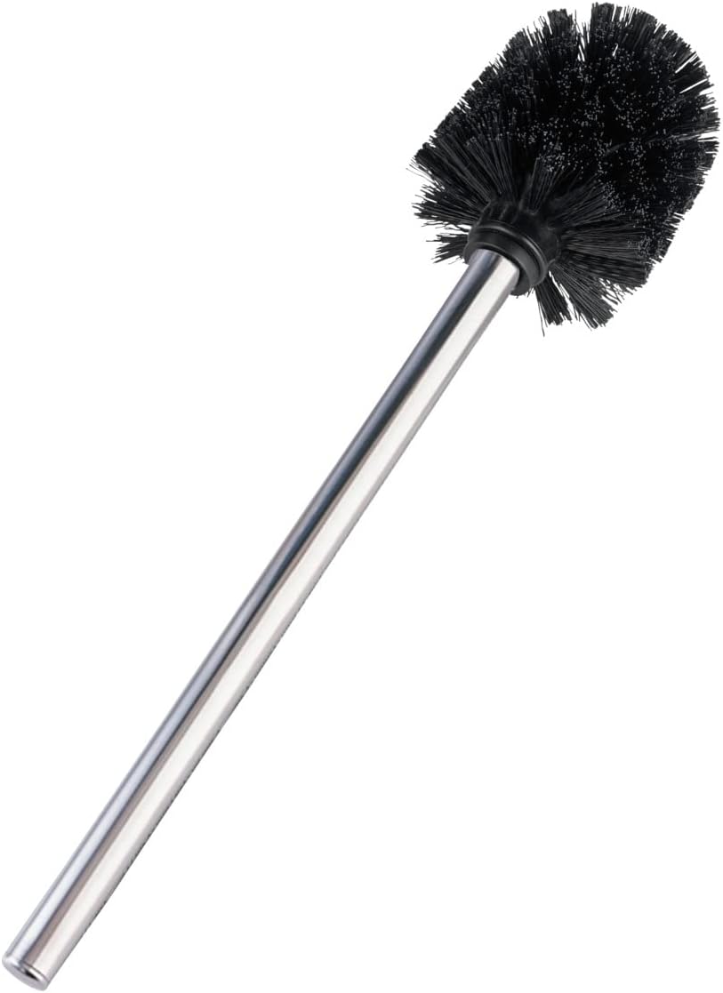 Ersatz-toilettenbürste – 1 Stück – Edelstahl Und Kunststoff – Gründliche Reinigung – Für Haushalts-wcs – Schwarz Und Silber, 35 Cm