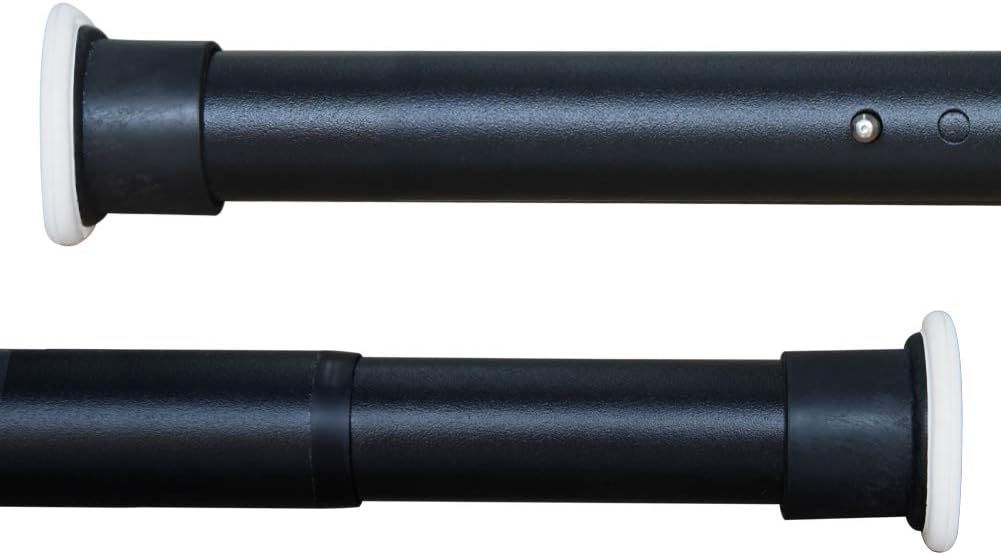 Teleskop-duschvorhangstange – 1-teilig – Stahl, Matt Schwarz – Kein Bohren Erforderlich – Ø 32 Mm – Für Dusche Und Duschvorhänge – 260 Bis 310 Cm
