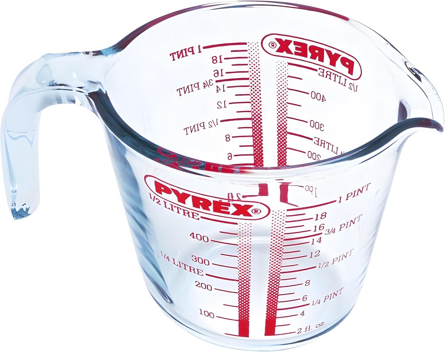 0,5-liter-messbecher – Robustes Glas – Präzise Skala Und Tropffreier Ausgießer – Für Den Täglichen Gebrauch In Küche Und Backstube – Transparent, 21 X 16 X 11 Cm