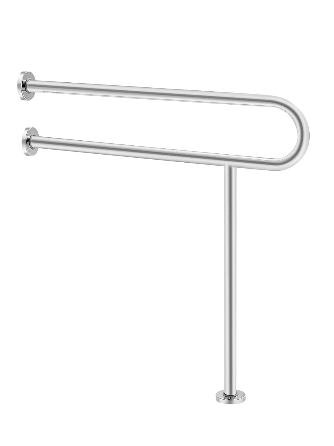 Haltegriff Für Die Toilette Mit Fuß – 1 Stück – Edelstahl 304 – Tragkraft: 136 Kg – Für Senioren Und Personen Mit Eingeschränkter Mobilität – 800 Mm
