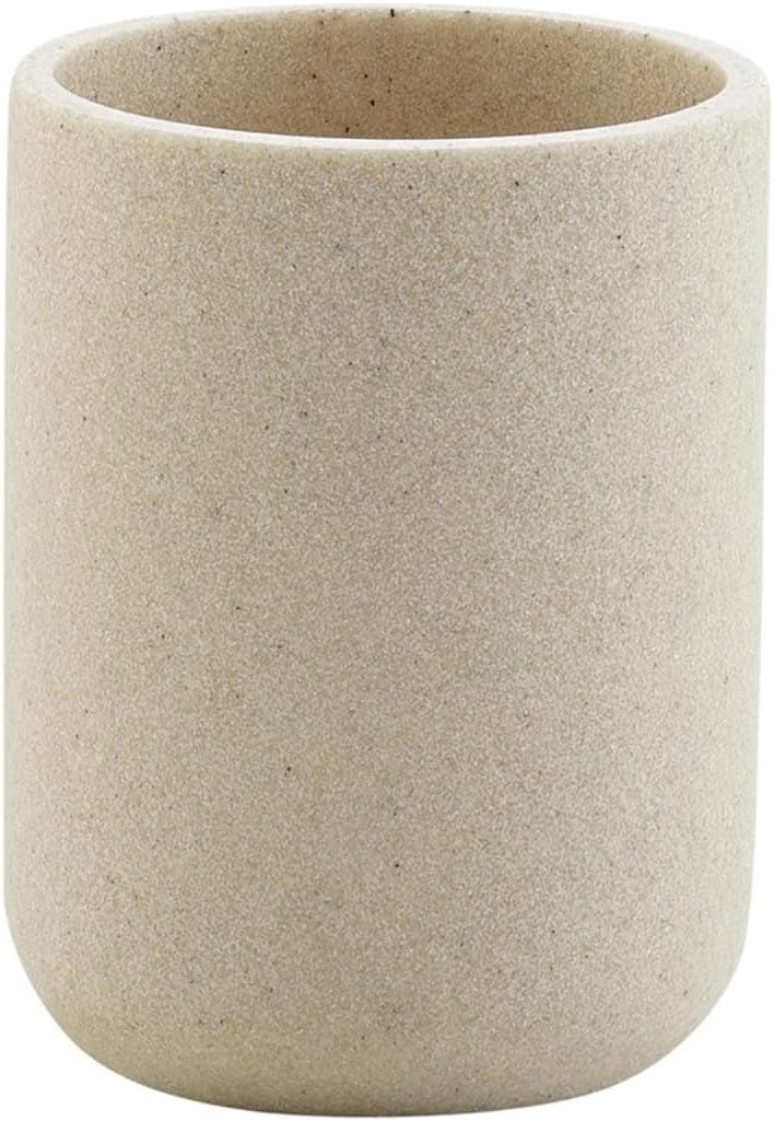 Zahnbürstenhalter – 1 Stück – Kunstharz In Granitoptik – Modernes Und Stabiles Design – Fürs Badezimmer – Sandbeige, 10 Cm