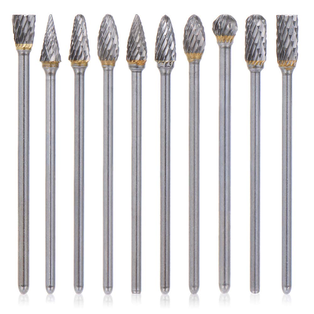 Hartmetall-fräser – 10er-pack – 3 Mm Schaft – Doppelte Präzisionsschnitte – Metall Und Stein – 100 Mm Länge