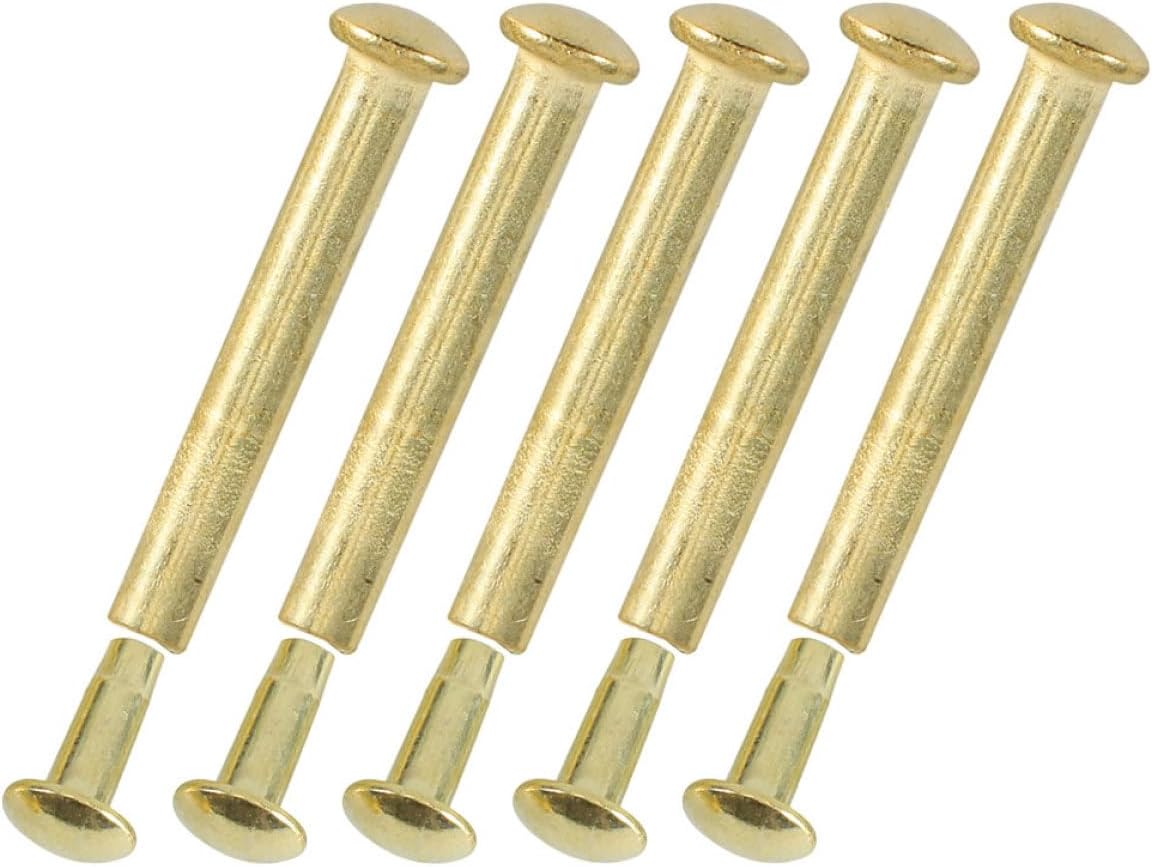 Fächerreparaturset – 5-teilig – Goldfarbener Edelstahl – Sicherungsnieten – Für Faltfächer – 2,10 X 0,50 Cm