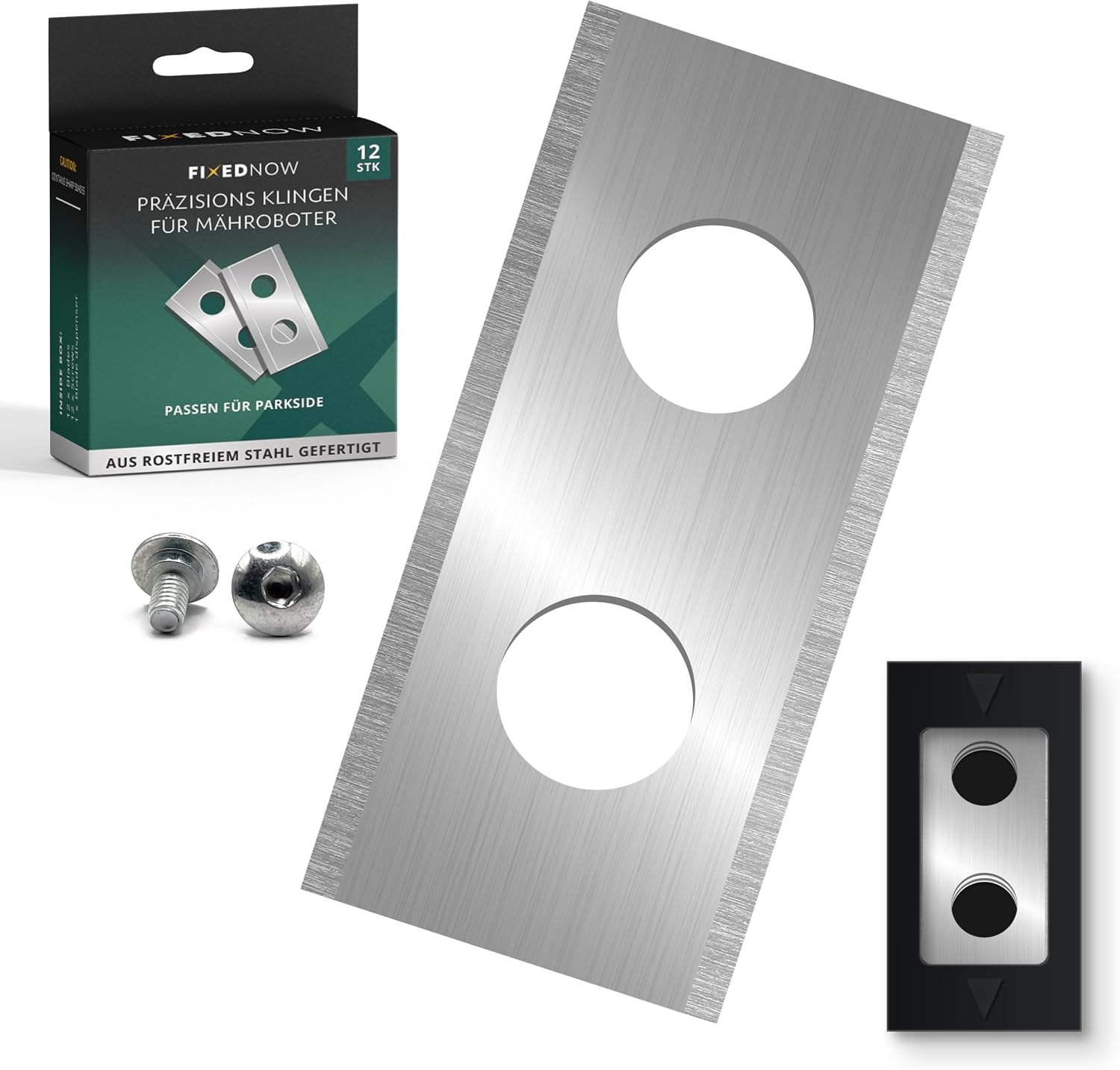 Ersatzmesser Für Mähroboter – 9er-pack – Edelstahl – Präziser Und Langlebiger Schnitt – Für Parkside-modelle – 35 X 18 X 0,75 Mm