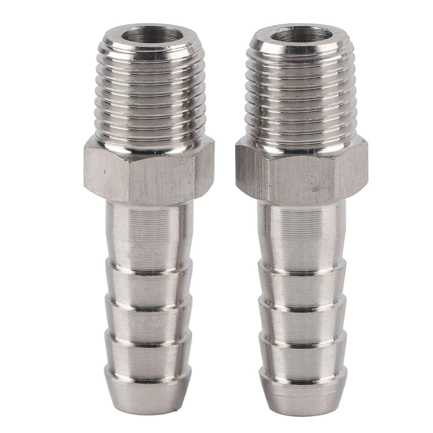 Edelstahl-schlauchanschluss – 2 Stück – Edelstahl – 1/4"-bspt-gewinde Für Druckluft – Pneumatikgeräte – 10 Mm