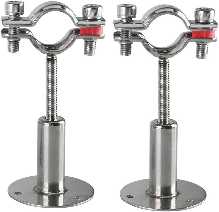 Set Mit 2 Wand-rohrhalterungen – Edelstahl 304 – Verstellbar Von 50 Bis 100 Mm – Für 19-mm-rohre – Wand- Und Deckenmontage