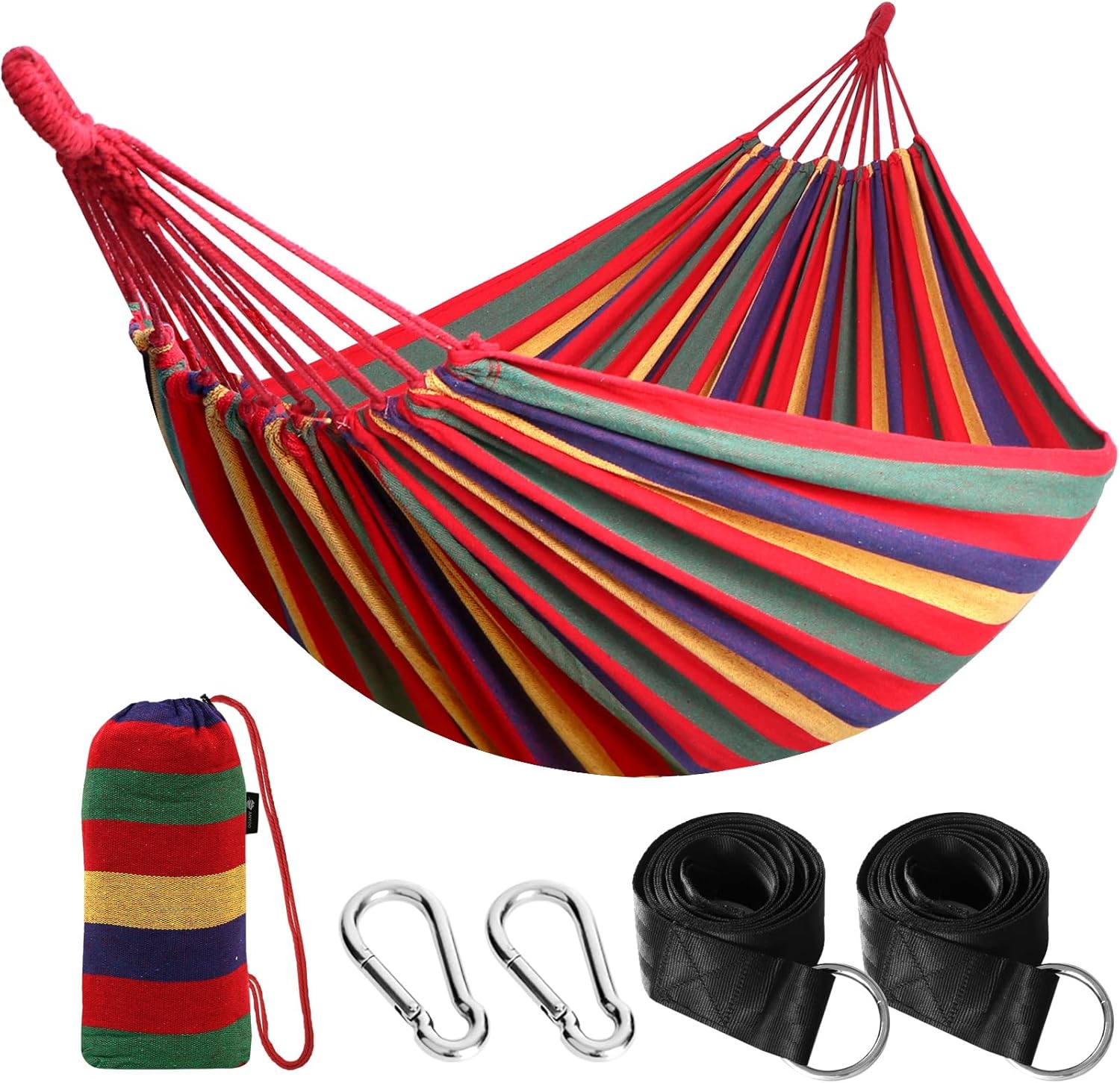 Hängematte Aus Baumwoll-canvas – 1 Stück – Atmungsaktives Und Strapazierfähiges Material – Einfaches Und Beschädigungsfreies Aufhängen – Ideal Für Garten, Strand Und Wanderungen – Naturgrau, 200 X 100
