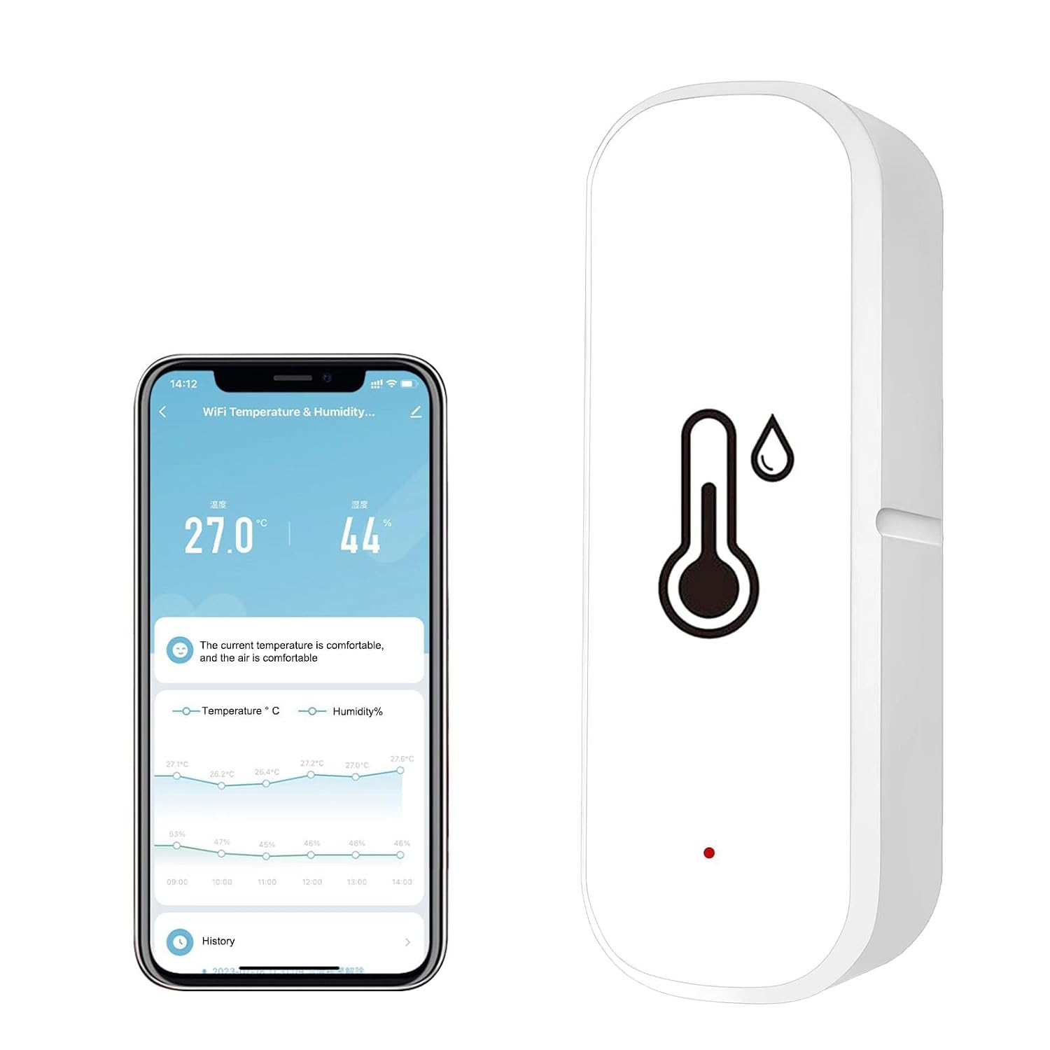 Wlan-fähiges Thermometer-hygrometer – 1 Stück – Kompaktes Kunststoffgehäuse – Temperatur- Und Feuchtigkeitsüberwachung – Für Zuhause, Gewächshaus, Keller – Innen- Und Außenbereich
