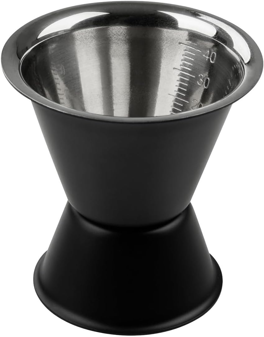 Cocktail-jigger – 1 Stück – Mattschwarzer Edelstahl – Präzise Messskala 2 Cl Und 4 Cl – Für Mojitos Und Partys – 6 X 6,1 Cm