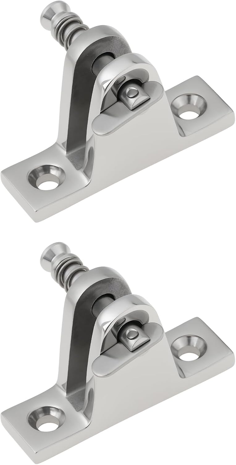 2 Bimini-deckscharniere – Edelstahl 316 – 90°-montage – Zur Befestigung Von Boots-sprayhoods – 56,5 X 16,5 Mm
