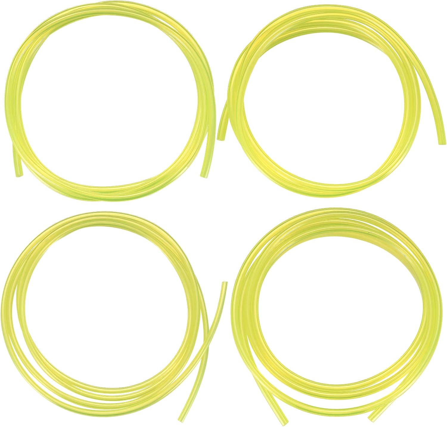 4-teiliges Kraftstoffschlauch-set – Robustes Kunststoff – Für Diverse Verbrennungsmotoren – Freischneider, Kettensäge – 4 Größen – Gelb