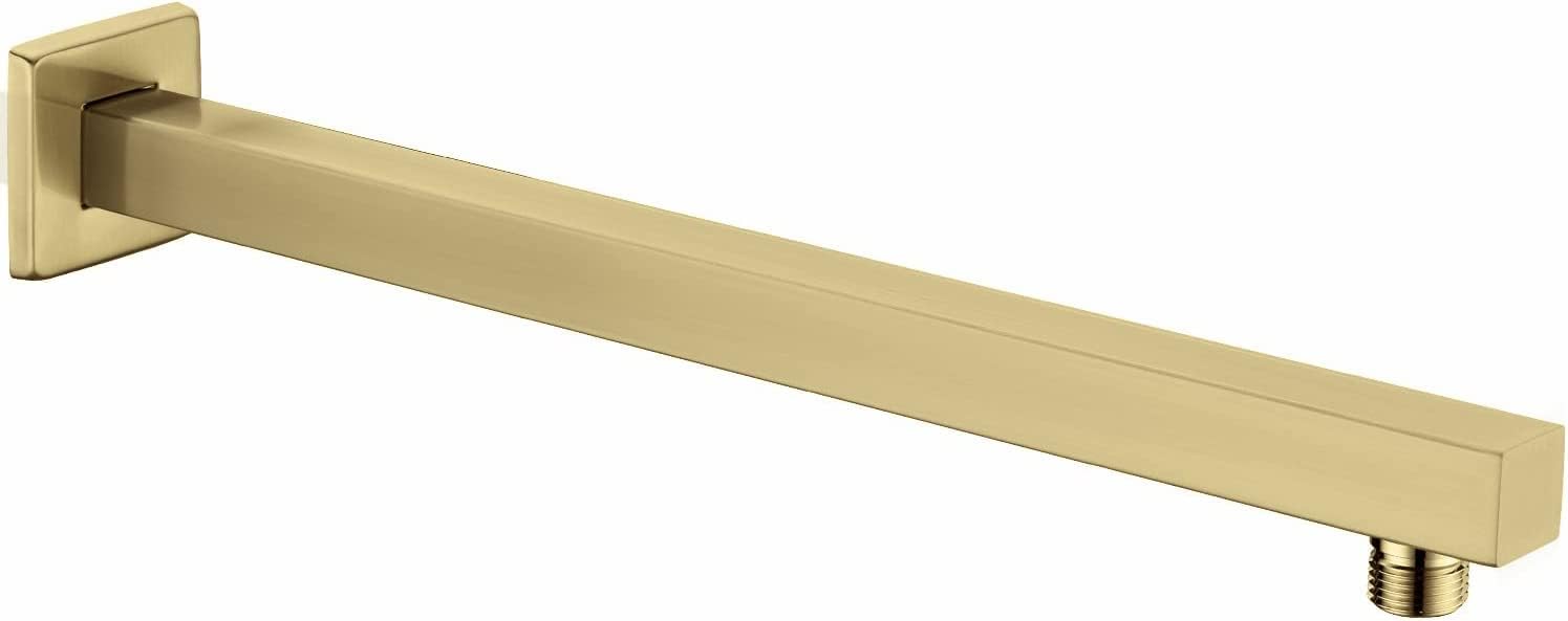 40,6 Cm Duscharm – 1-teilig – Gebürsteter Edelstahl Gold – Robuste Regenduschverlängerung – Für Moderne Badezimmer – 40,6 Cm