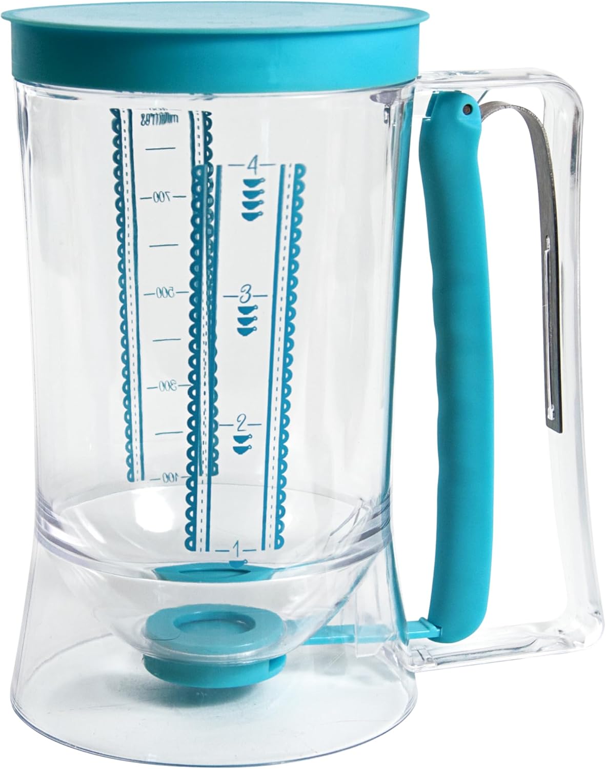 Kolbenbetriebene Dosierflasche – 1 Stück – Lebensmittelechter Kunststoff – Präzise Teigdosierung – Zum Backen Und Kochen – 900 Ml