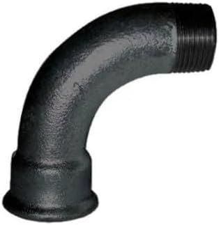 90°-winkelstück, Flexibel – 1 Stück – Schwarzes Gusseisen – Gewindeanschluss (außen-/innengewinde) – Sanitär- Und Heizungsinstallation – 20 X 27 Mm