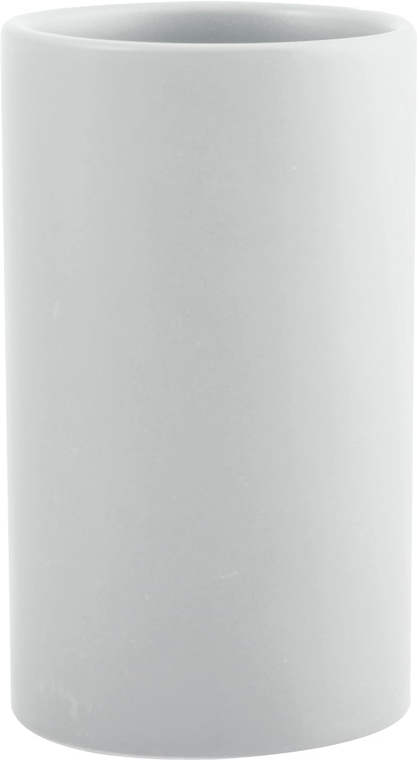 Keramikbecher – 1 Stück – Modernes, Mattes Weiß – Zahnbürstenhalter – Für Bad Und Büro – 7 X 10,5 Cm