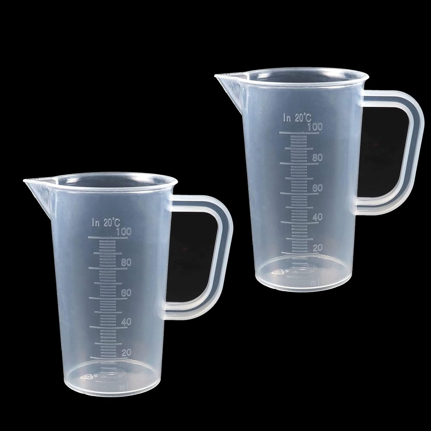100-ml-messbecher – 2er-pack – Transparenter Kunststoff – Präzise Graduierung – Für Küche Und Labor – 100 Ml