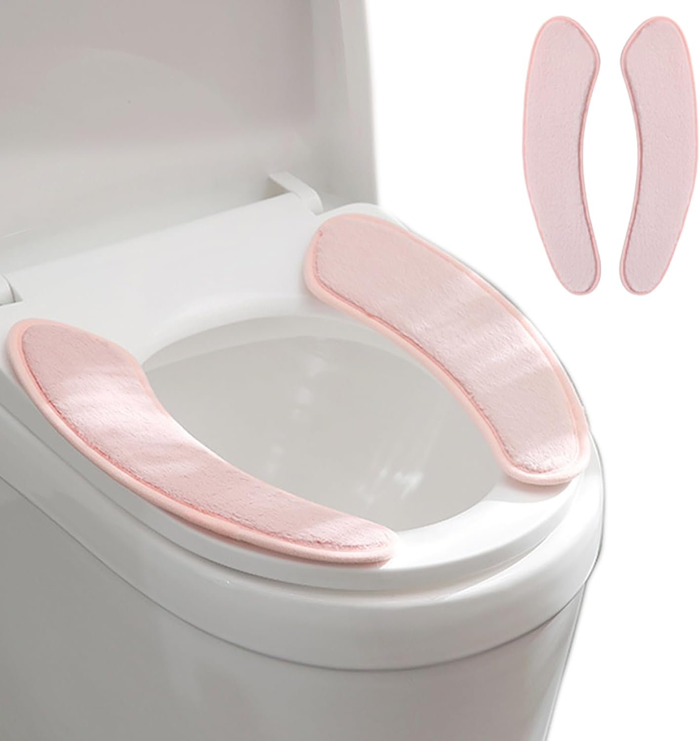 Wc-sitzbezug – 1 Stück – Dicker Plüsch Und Schwamm – Waschbar, Wiederverwendbar, Selbstklebend, Für Den Winter Geeignet – Badezimmer/haushalt – 38,1 X 10,9 Cm