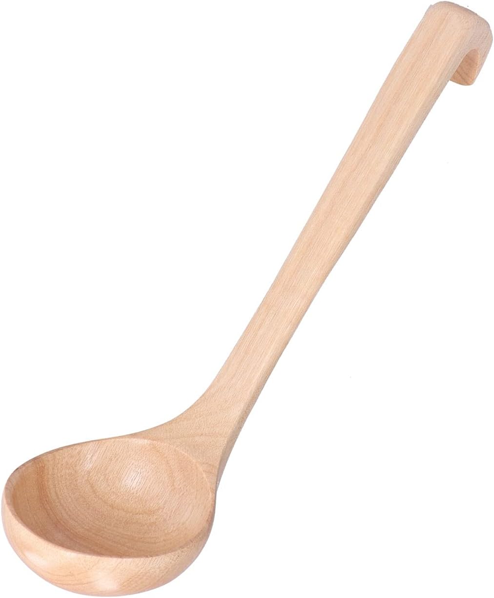 Suppenkelle Aus Holz – 1 Stück – Natur-balsaholz – Hakengriff – Küche & Esszimmer – 28 X 8 Cm