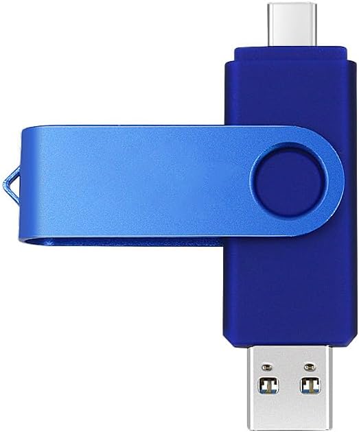 512 Gb Usb-stick – 1 Stück – Drehbarer Metallstecker – Usb 2.0 Und Typ-c – Datenspeicher – Blau