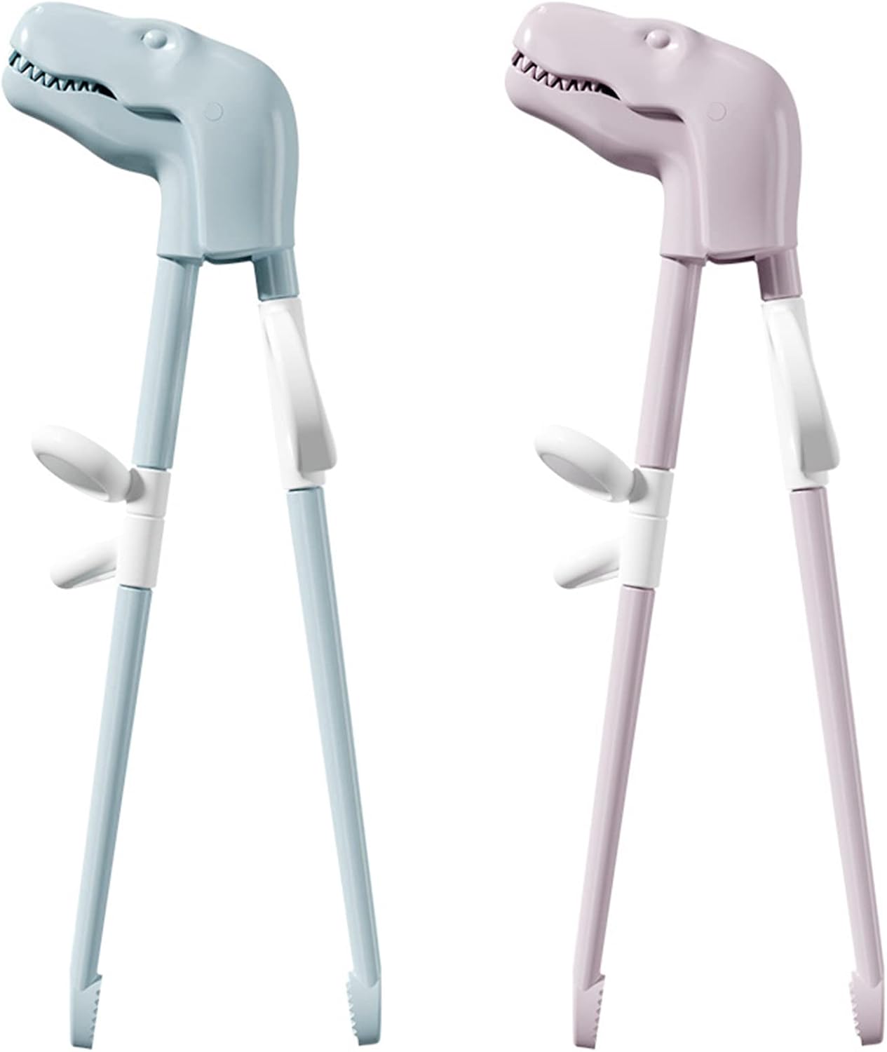 Essstäbchenhilfe – 2 Paar – Silikon Und Holz – Für Rechtshänder – Asiatische Küche – Blau Und Rosa