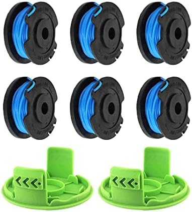 Nylon-trimmerfadenspule – 6 Spulen + 2 Schutzhüllen – Für 24-v-freischneider – Durchmesser 1,65 Mm, Länge 4,9 M – Für Garten Und Rasen