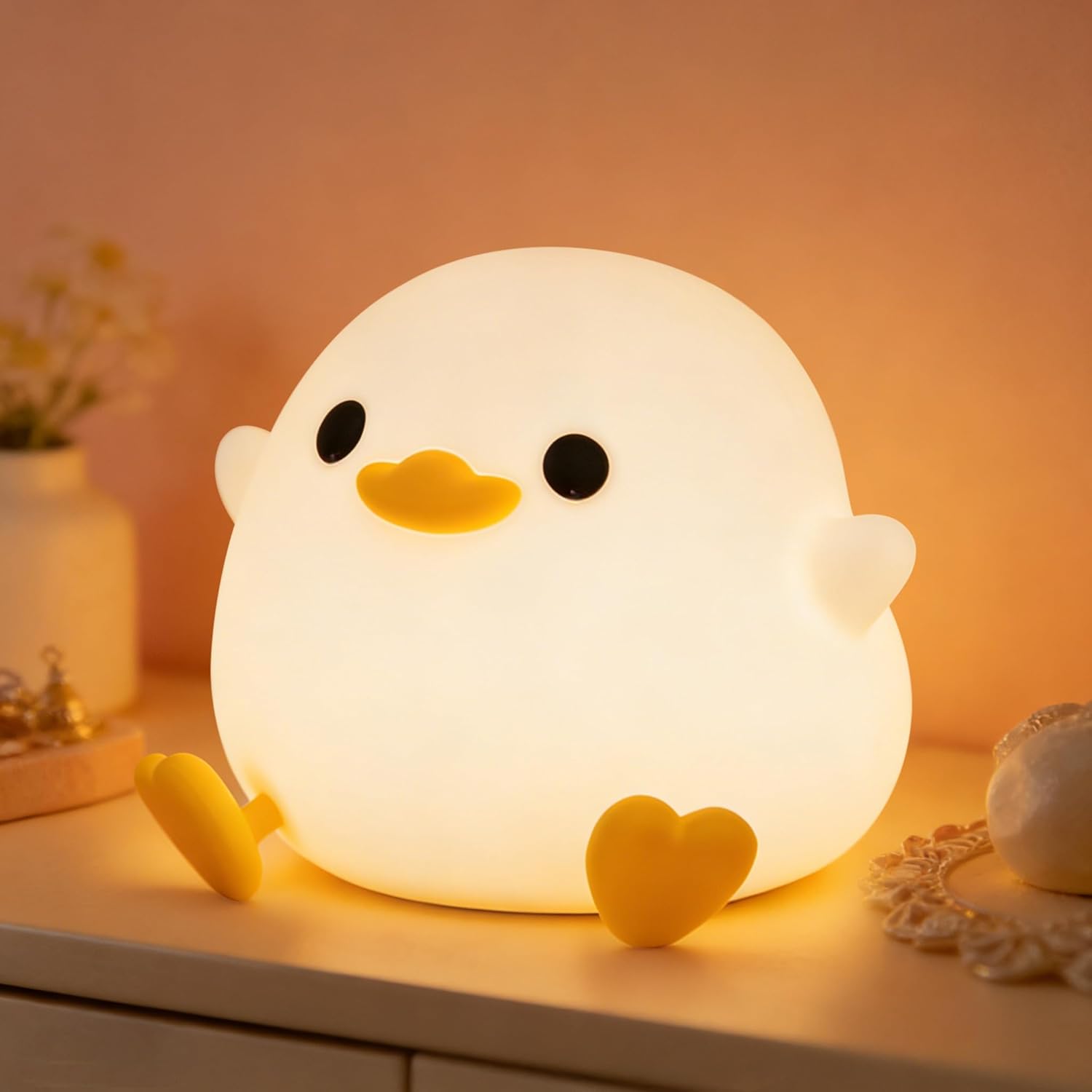 Enten-nachtlicht – 1 Stück – Weiches Silikon – Verstellbares Licht – Usb-anschluss – Kinder-/babyzimmer – Gelb