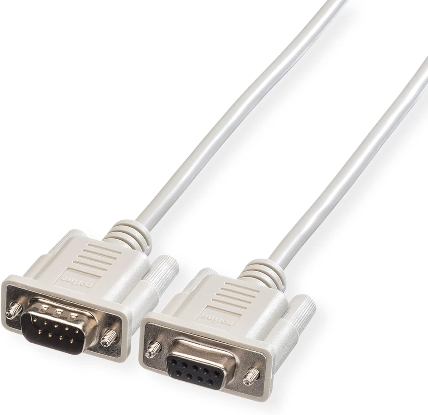 Rs232-kabel – 10 M – Graues Pvc – Doppelt Geschirmt – 9-poliger D-sub-stecker – Stecker/buchse