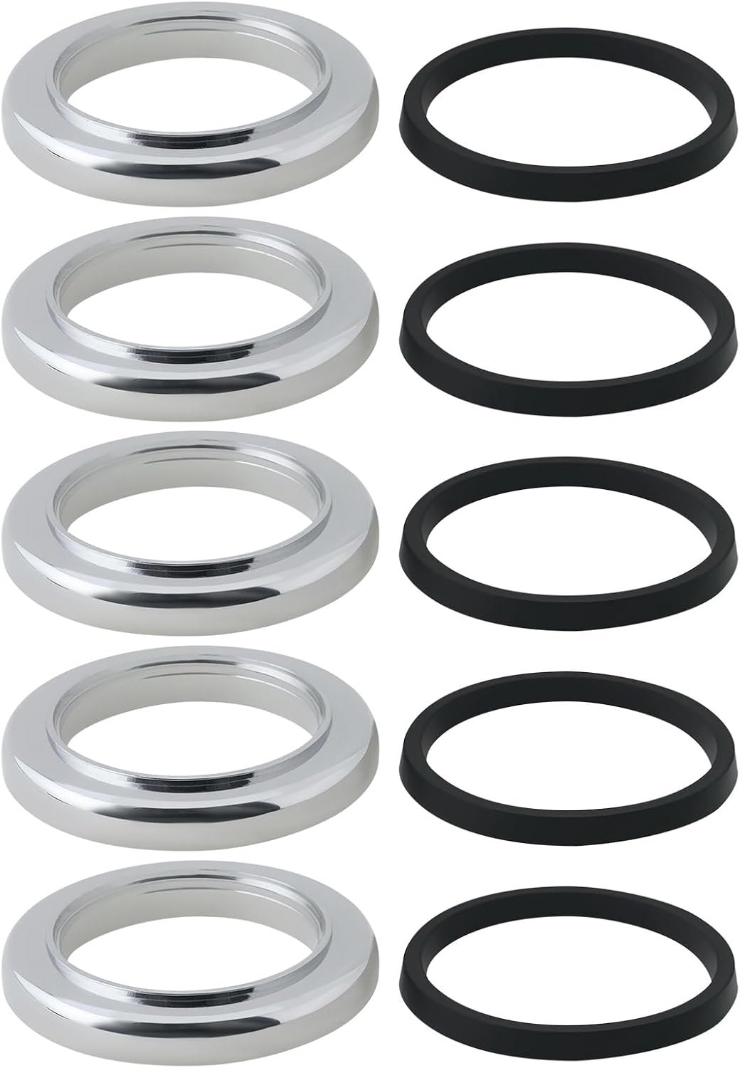 Set Mit 5 Armaturensockelringen – Verchromtes Abs – 49,2 Mm Durchmesser – Robuster Dichtungsring – Badezimmerrenovierung